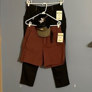 Duluth Trading Co Three Part Pants Shorts Hat Bundle